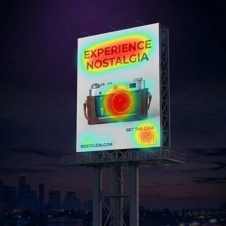Billboard with attention heatmap