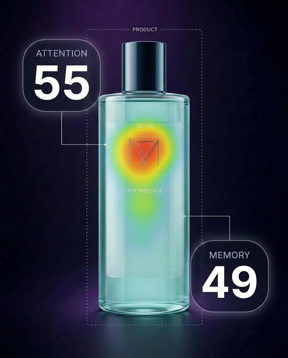 Shampoo bottle with attention heatmap